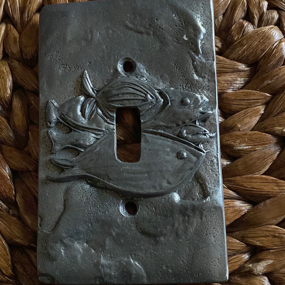 Single pole light switch covers.   4 pewter covers made by Charleston artisan.